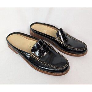 G.H. Bass & Co. Black Leather Loafer Mules
